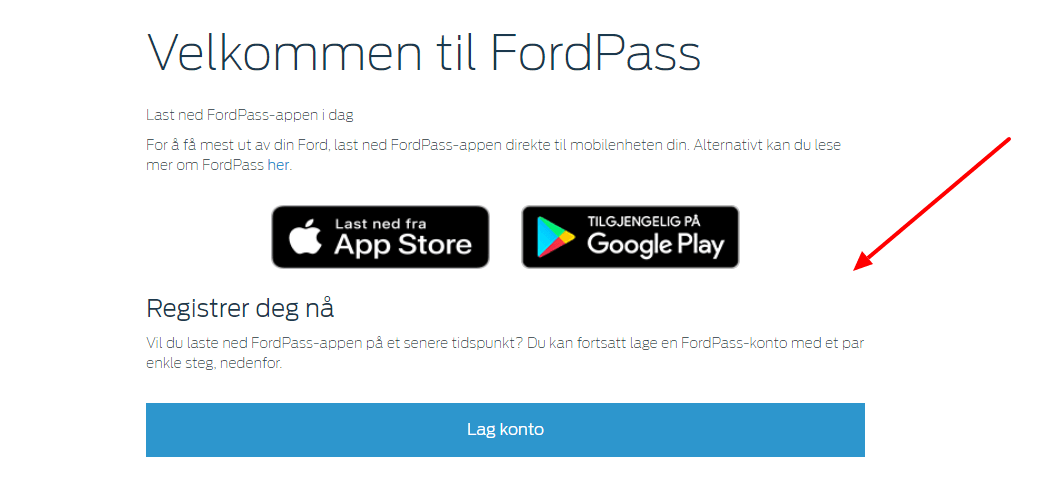Registrer deg i FordPass Ford NO 2