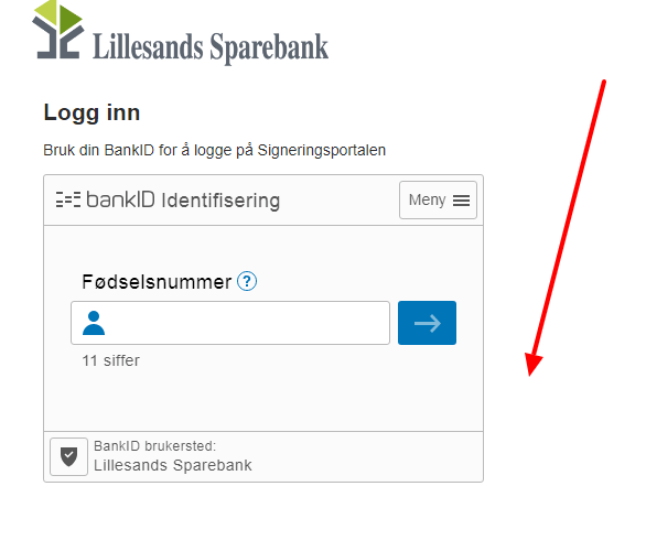 Signeringsportal logg innLillesands Sparebank sin nettbank. 3