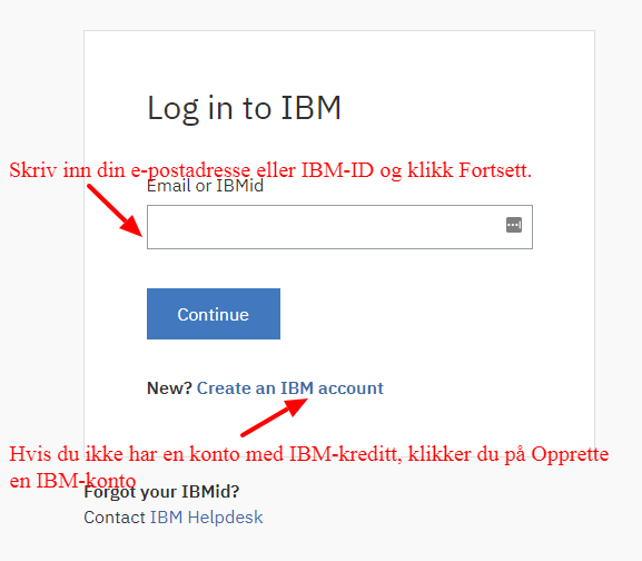 logg inn Sign up for an IBM account